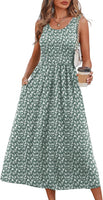 Sleeveless Empire Waist Pocketed Midi